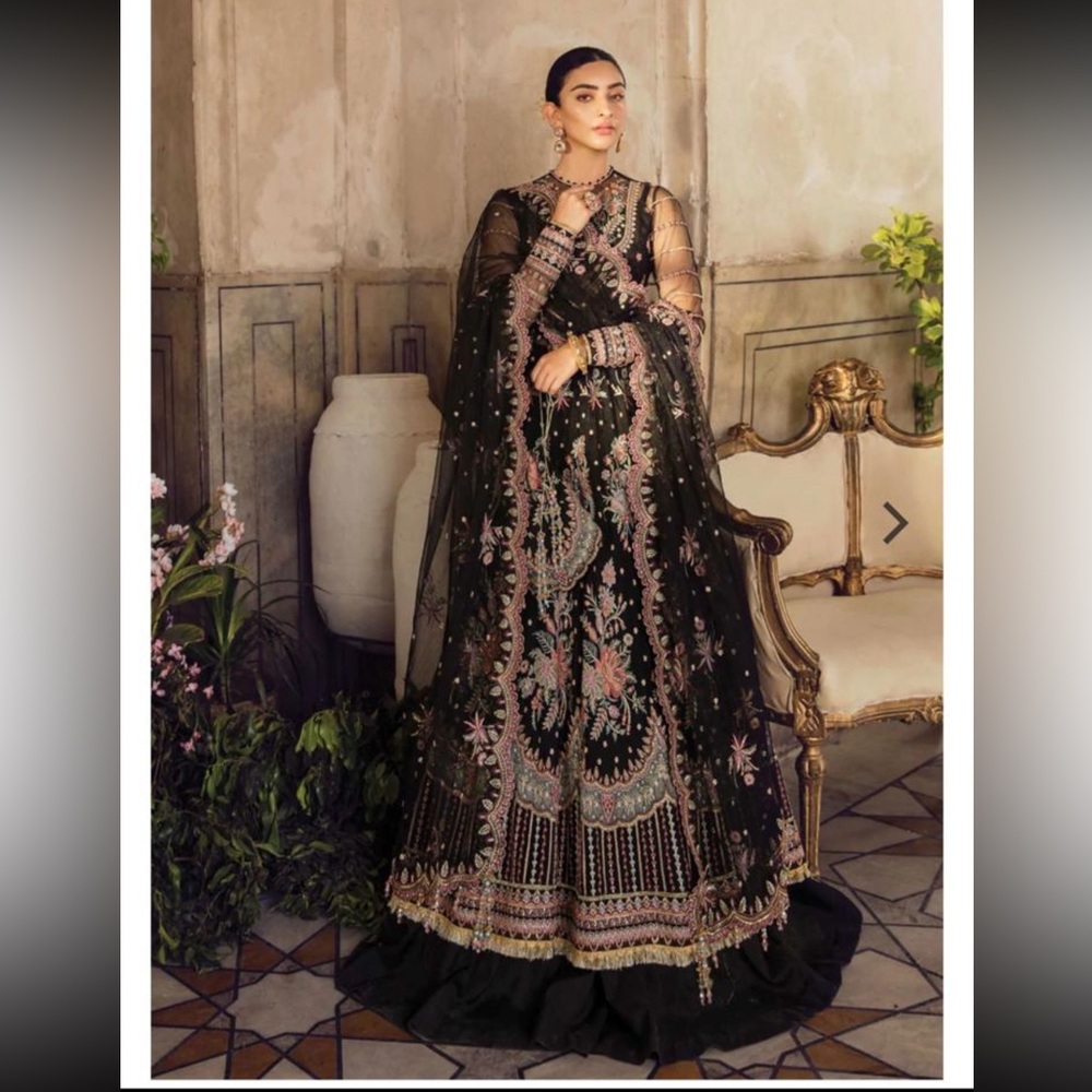 maxi new with heavy embroidery and work black maxi size medium
